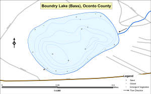 Boundary Lake (Bass) Topographical Lake Map