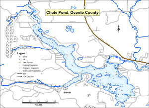 Chute Pond Topographical Lake Map