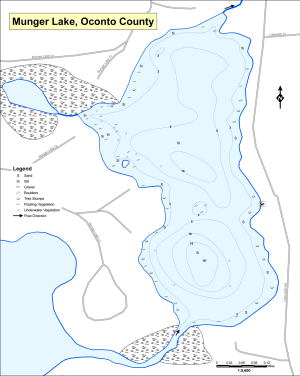 Munger Lake Topographical Lake Map