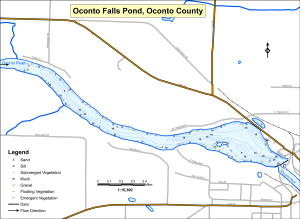 Oconto Falls Pond Topographical Lake Map