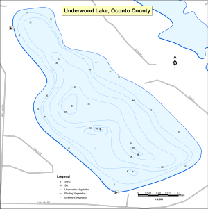 Underwood Lake Topographical Lake Map