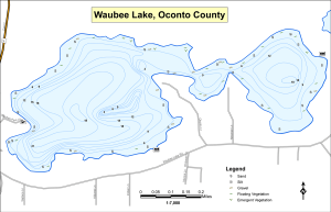 Waubee Lake Topographical Lake Map