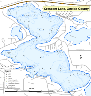 Crescent Lake T36NR08ES21-10 Topographical Lake Map