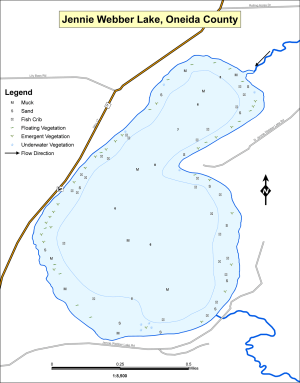 Jennie Webber Lake Topographical Lake Map