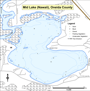 Mid Lake (Nawaii) Topographical Lake Map