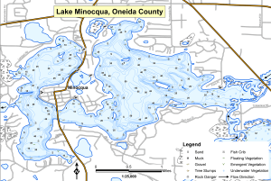 Lake Minocqua  Topographical Lake Map