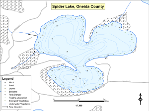 Spider Lake Topographical Lake Map