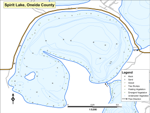 Spirit Lake Topographical Lake Map