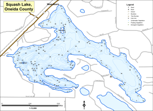 Squash Lake T36NR07ES24-1 Topographical Lake Map