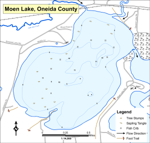 Moen Lake Topographical Lake Map