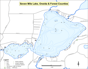 Sevenmile Lake Topographical Lake Map