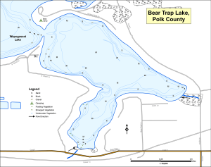 Bear Trap Lake Topographical Lake Map