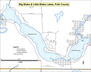 Big Blake Lake (Beautiful) Topographical Lake Map
