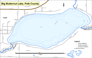 Big Butternut Lake Topographical Lake Map