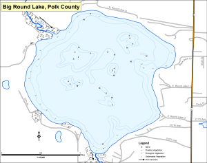 Big Round Lake Topographical Lake Map