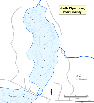 Pipe Lake, North Topographical Lake Map
