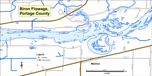 Biron Flowage Topographical Lake Map