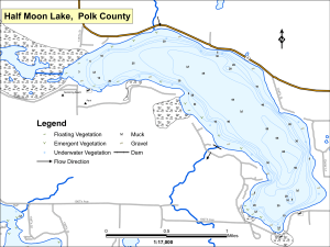 Half Moon Lake Topographical Lake Map