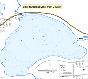 Little Butternut Lake Topographical Lake Map