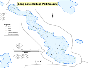 Long Lake T35NR15WS25 (Helbig) Topographical Lake Map