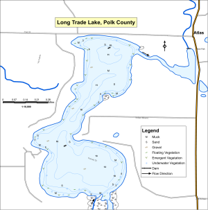 Long Trade Lake Topographical Lake Map