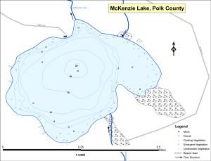 McKenzie Lake Topographical Lake Map