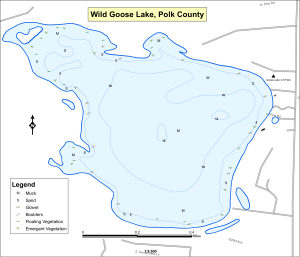 Wild Goose Lake Topographical Lake Map
