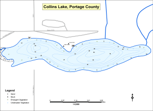 Collins Lake (Fish) Topographical Lake Map