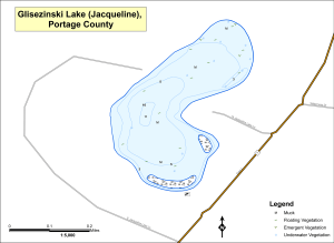 Glisezinski Lake (Jacqueline) Topographical Lake Map