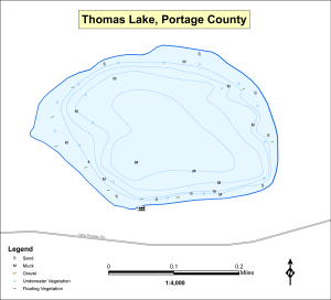 Thomas Lake Topographical Lake Map