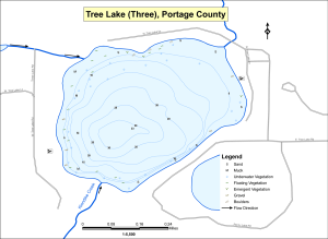 Tree Lake (Three) Topographical Lake Map