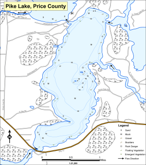 Pike Lake Topographical Lake Map