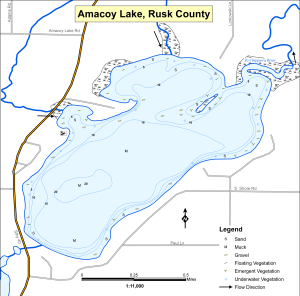 Amacoy Lake Topographical Lake Map