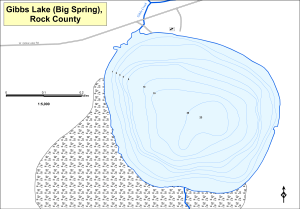 Gibbs Lake (Big Spring) Topographical Lake Map