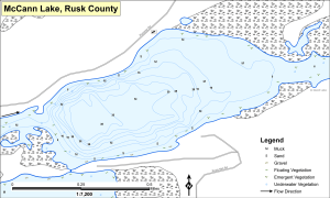 McCann Lake Topographical Lake Map