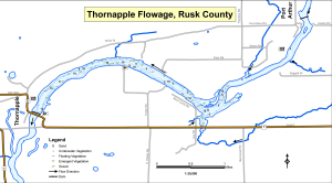 Thornapple Flowage Topographical Lake Map