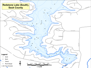 Redstone Lake (south) Topographical Lake Map