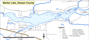 Barker Lake Topographical Lake Map
