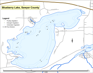 Blueberry Lake Topographical Lake Map