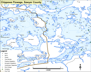 Chippewa Flowage (3 of 5) Topographical Lake Map