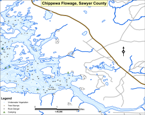 Chippewa Flowage (5 of 5) Topographical Lake Map