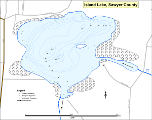 Island Lake T39NR05WS02 Topographical Lake Map