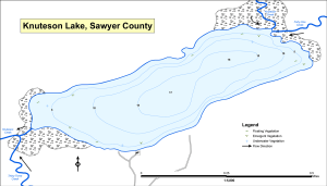 Knuteson Lake (Knudson) Topographical Lake Map