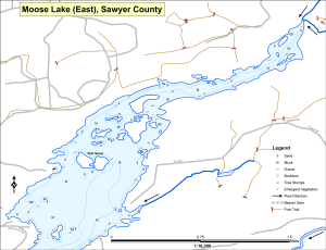Moose Lake (1 of 3) Topographical Lake Map