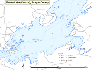 Moose Lake (2 of 3) Topographical Lake Map