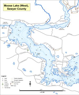 Moose Lake (3 of 3) Topographical Lake Map