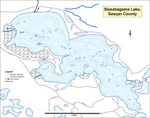 Sissabagama Lake Topographical Lake Map