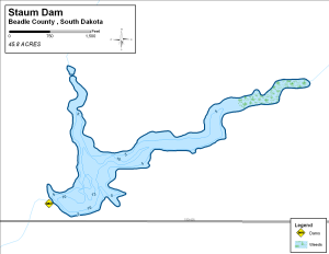 Staum Dam Topographical Lake Map