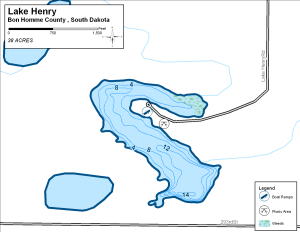 Lake Henry Topographical Lake Map
