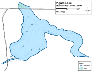 Pigors Lake Topographical Lake Map
